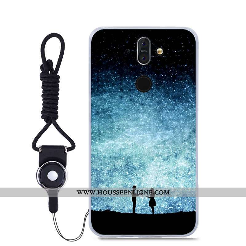 Étui Nokia 8 Sirocco Fluide Doux Téléphone Portable Bleu Couleur Haute Peinture