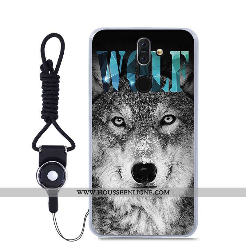 Étui Nokia 8 Sirocco Fluide Doux Téléphone Portable Bleu Couleur Haute Peinture