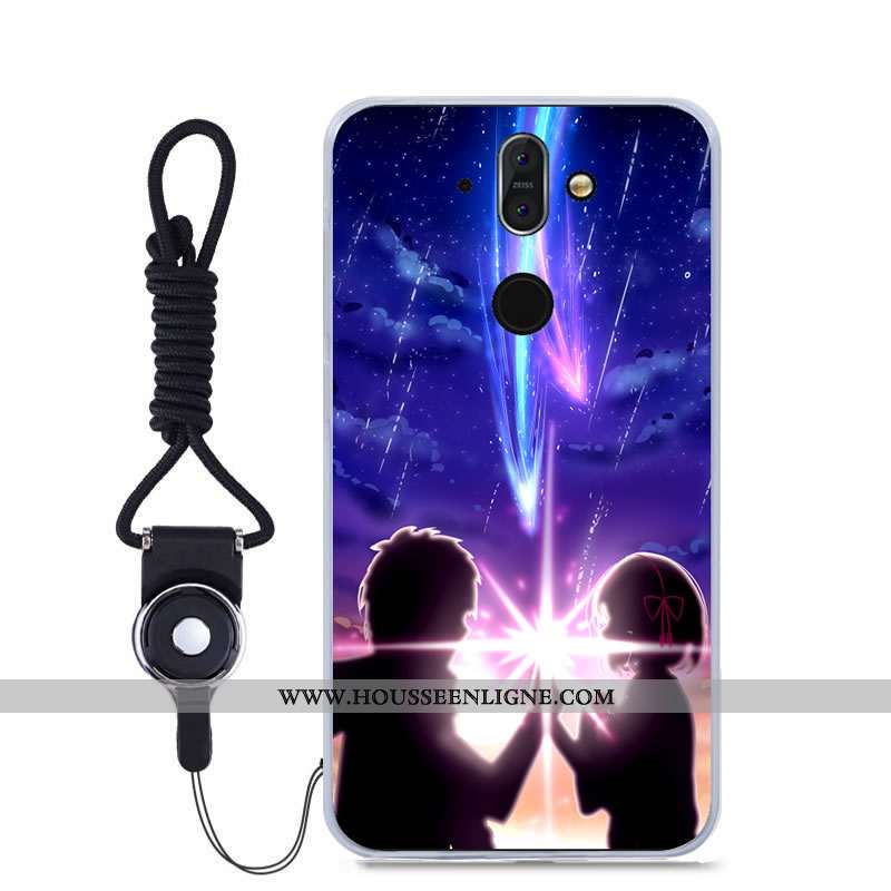 Étui Nokia 8 Sirocco Fluide Doux Téléphone Portable Bleu Couleur Haute Peinture