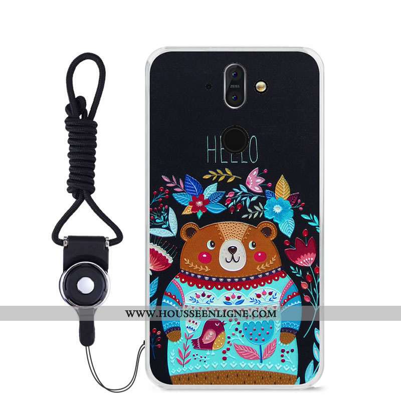 Étui Nokia 8 Sirocco Fluide Doux Téléphone Portable Bleu Couleur Haute Peinture