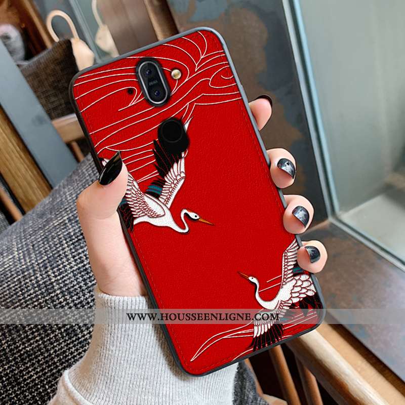 Étui Nokia 8 Sirocco Protection Personnalité Cuir Personnalisé Grue Coque Gaufrage Jaune
