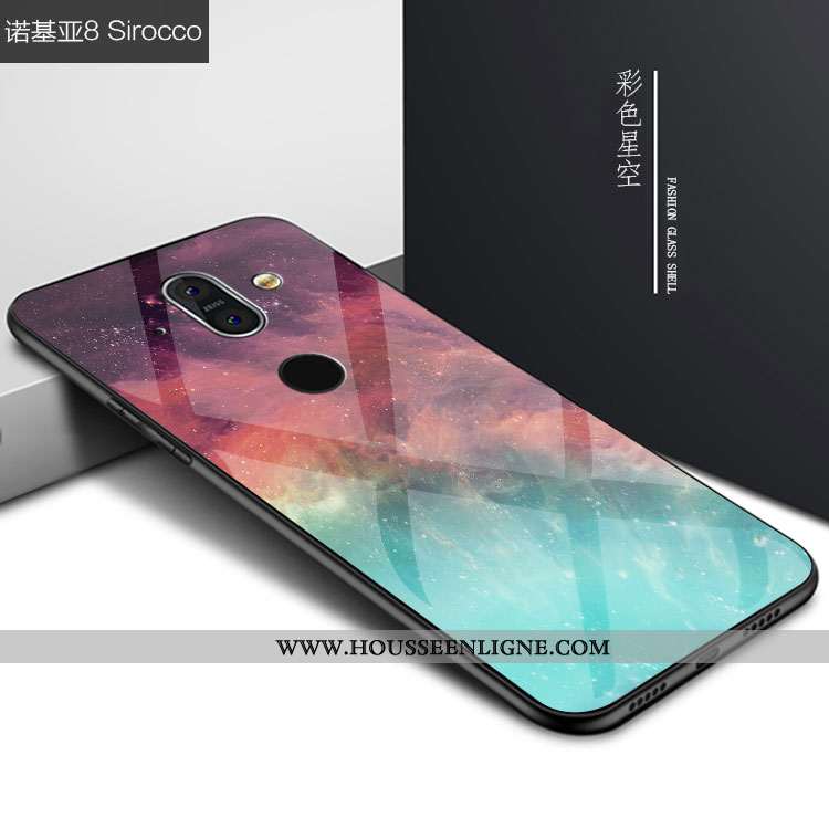 Étui Nokia 8 Sirocco Verre Personnalité Ciel Étoilé Noir Coque Téléphone Portable