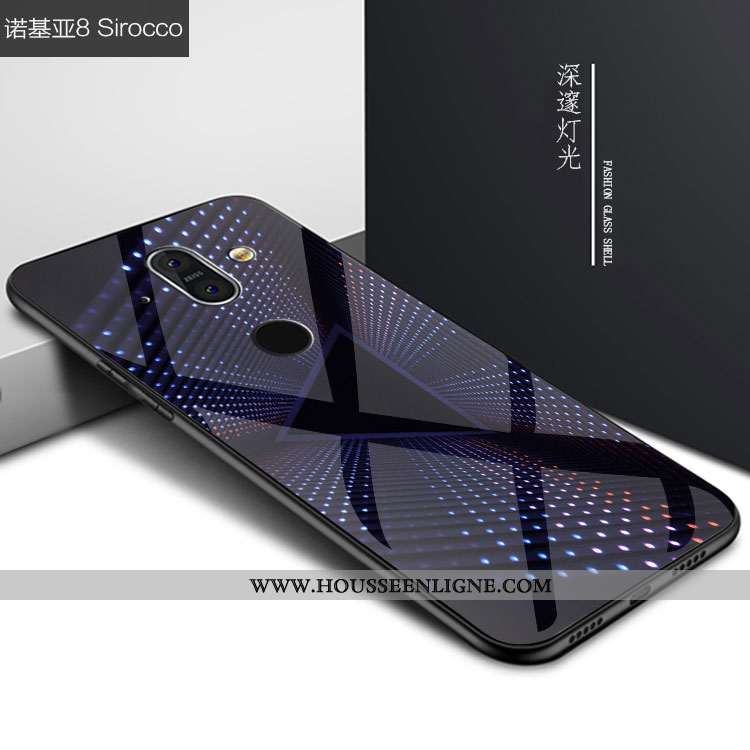 Étui Nokia 8 Sirocco Verre Personnalité Ciel Étoilé Noir Coque Téléphone Portable