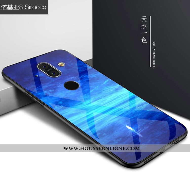 Étui Nokia 8 Sirocco Verre Personnalité Ciel Étoilé Noir Coque Téléphone Portable
