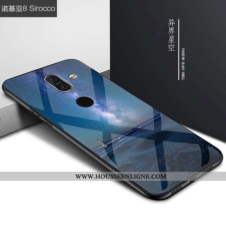 Étui Nokia 8 Sirocco Verre Personnalité Ciel Étoilé Noir Coque Téléphone Portable