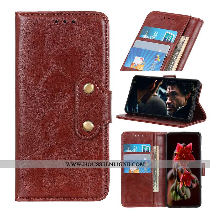 Étui Nokia 9 Pureview Modèle Fleurie Téléphone Portable Coque Une Agrafe Pu Marron
