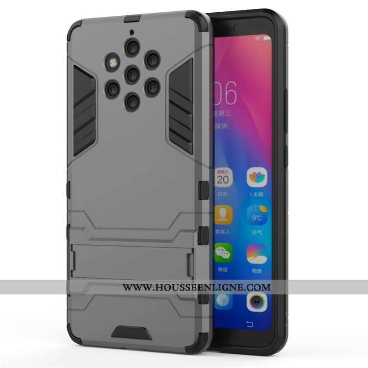 Étui Nokia 9 Pureview Protection Coque Armure Support Or Téléphone Portable Doré