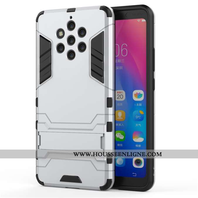 Étui Nokia 9 Pureview Protection Coque Armure Support Or Téléphone Portable Doré