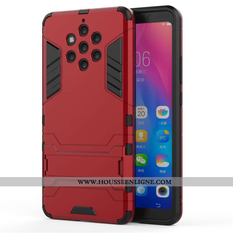 Étui Nokia 9 Pureview Protection Coque Armure Support Or Téléphone Portable Doré