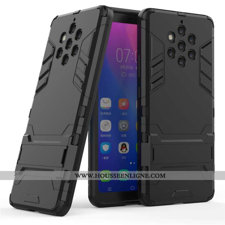Étui Nokia 9 Pureview Protection Coque Armure Support Or Téléphone Portable Doré