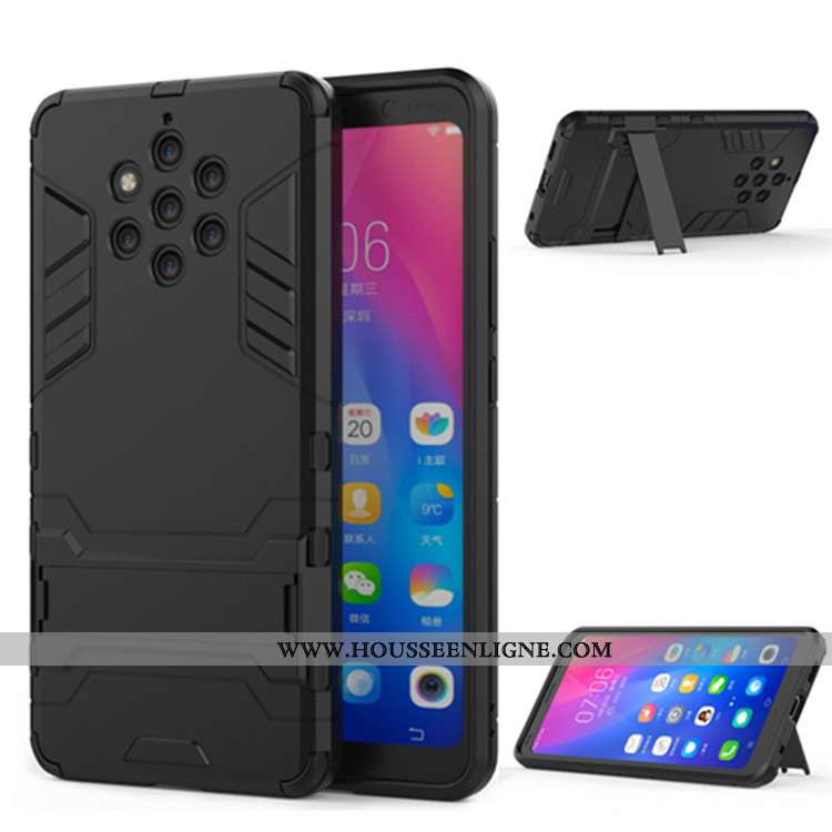 Étui Nokia 9 Pureview Protection Coque Armure Support Or Téléphone Portable Doré