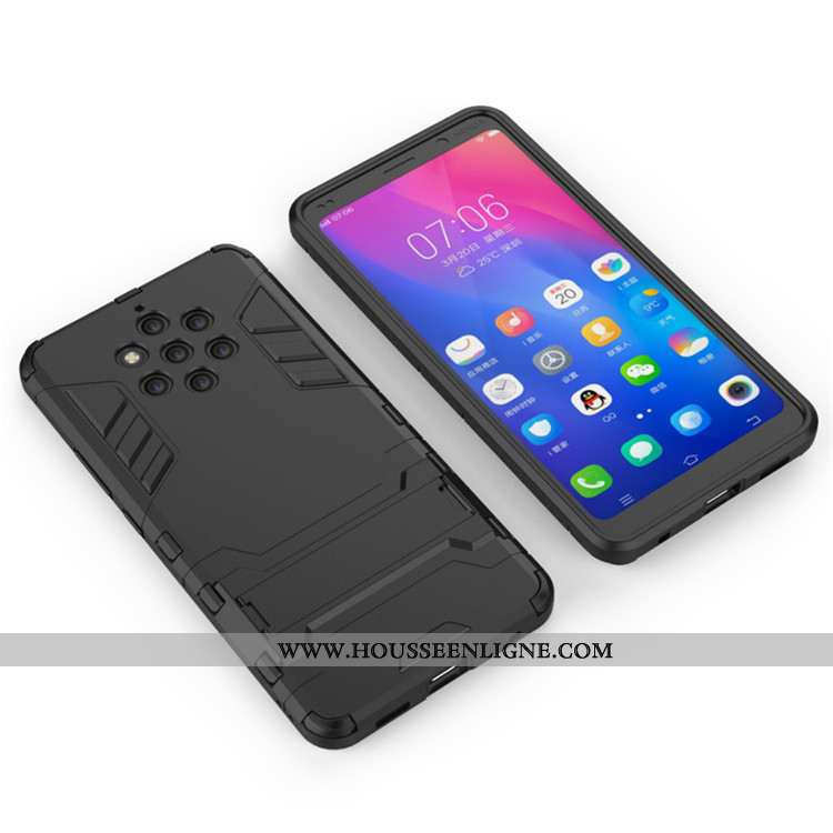 Étui Nokia 9 Pureview Protection Coque Armure Support Or Téléphone Portable Doré