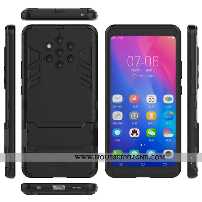 Étui Nokia 9 Pureview Protection Coque Armure Support Or Téléphone Portable Doré