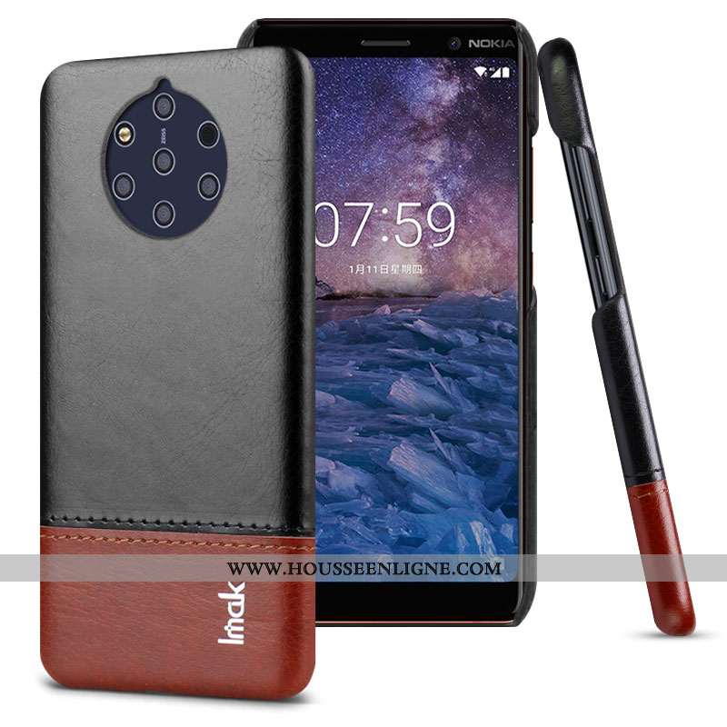 Étui Nokia 9 Pureview Protection Cuir Coque Carte Marron Téléphone Portable