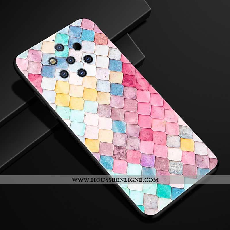 Étui Nokia 9 Pureview Protection Verre Yarn Rouge Créatif Téléphone Portable Coque