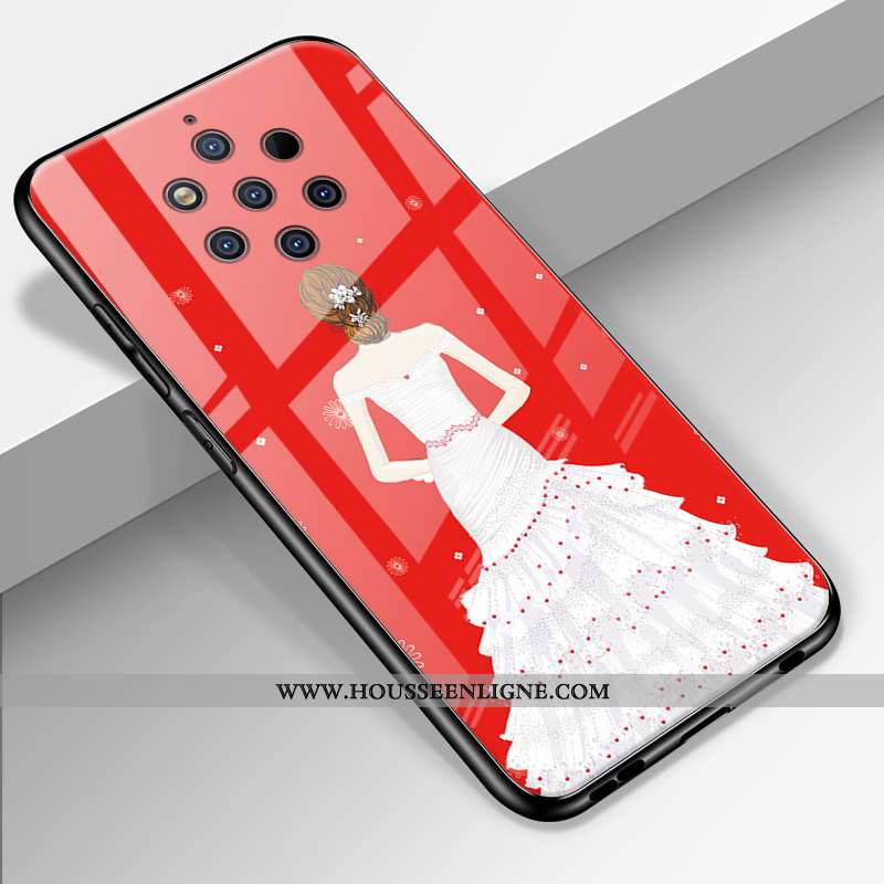Étui Nokia 9 Pureview Tendance Silicone Amoureux Personnalité Incassable Coque Rouge