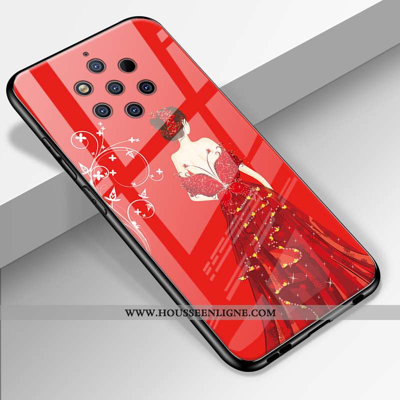 Étui Nokia 9 Pureview Tendance Silicone Amoureux Personnalité Incassable Coque Rouge