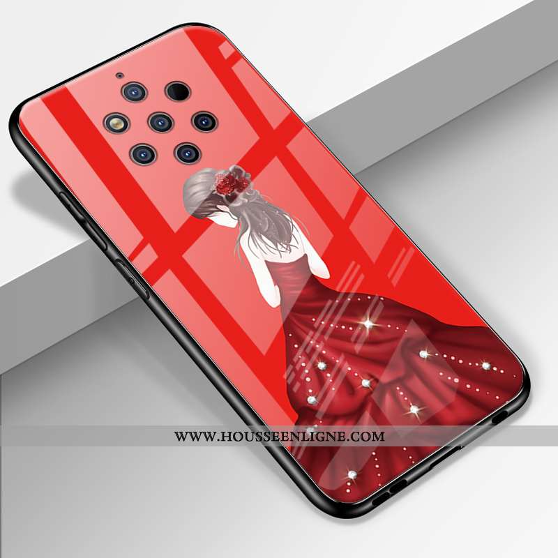 Étui Nokia 9 Pureview Tendance Silicone Amoureux Personnalité Incassable Coque Rouge