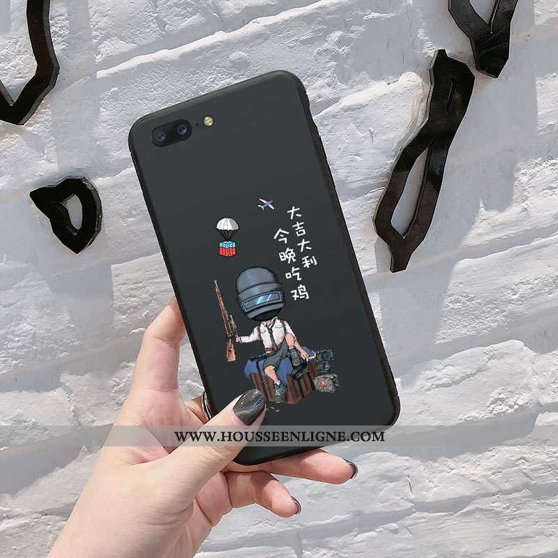 Étui Oneplus 5 Délavé En Daim Personnalité Incassable Poulet Protection Simple Noir