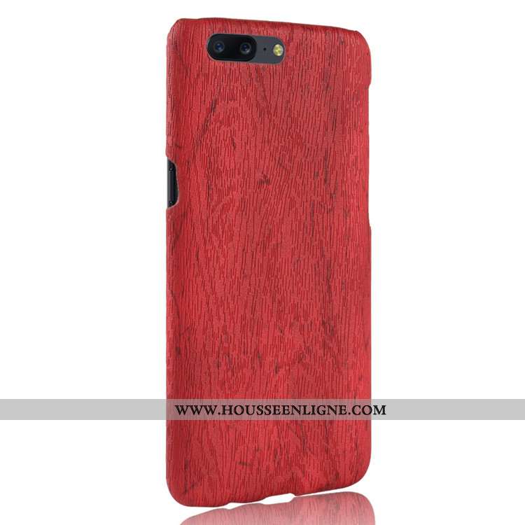 Étui Oneplus 5 En Bois Cuir Coque Incassable Modèle Fleurie Vintage Protection Violet