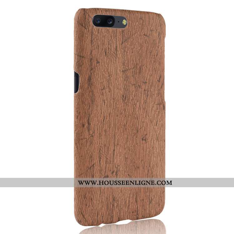 Étui Oneplus 5 En Bois Cuir Coque Incassable Modèle Fleurie Vintage Protection Violet