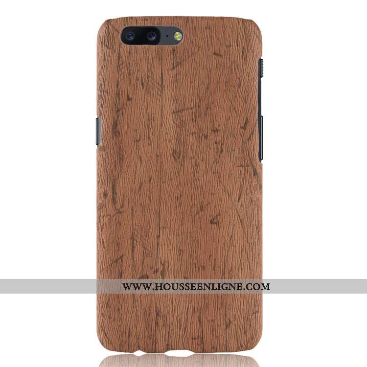Étui Oneplus 5 En Bois Cuir Coque Incassable Modèle Fleurie Vintage Protection Violet
