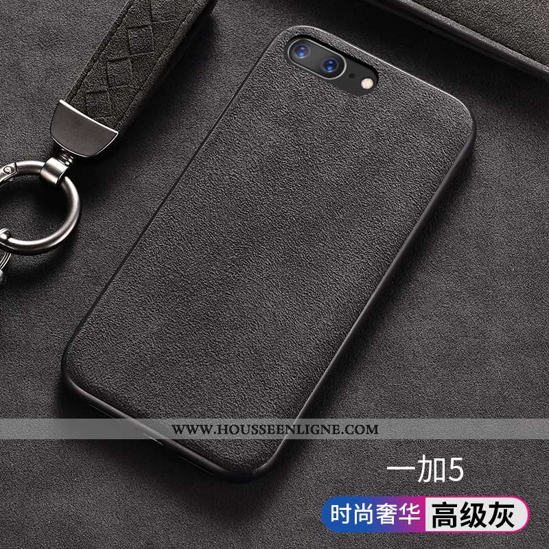 Étui Oneplus 5 Luxe Personnalité Coque Tendance Vert Daim Fourrure Antidérapant Turquoise