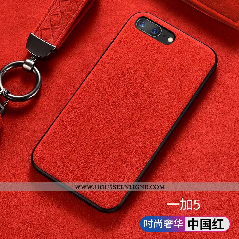 Étui Oneplus 5 Luxe Personnalité Coque Tendance Vert Daim Fourrure Antidérapant Turquoise