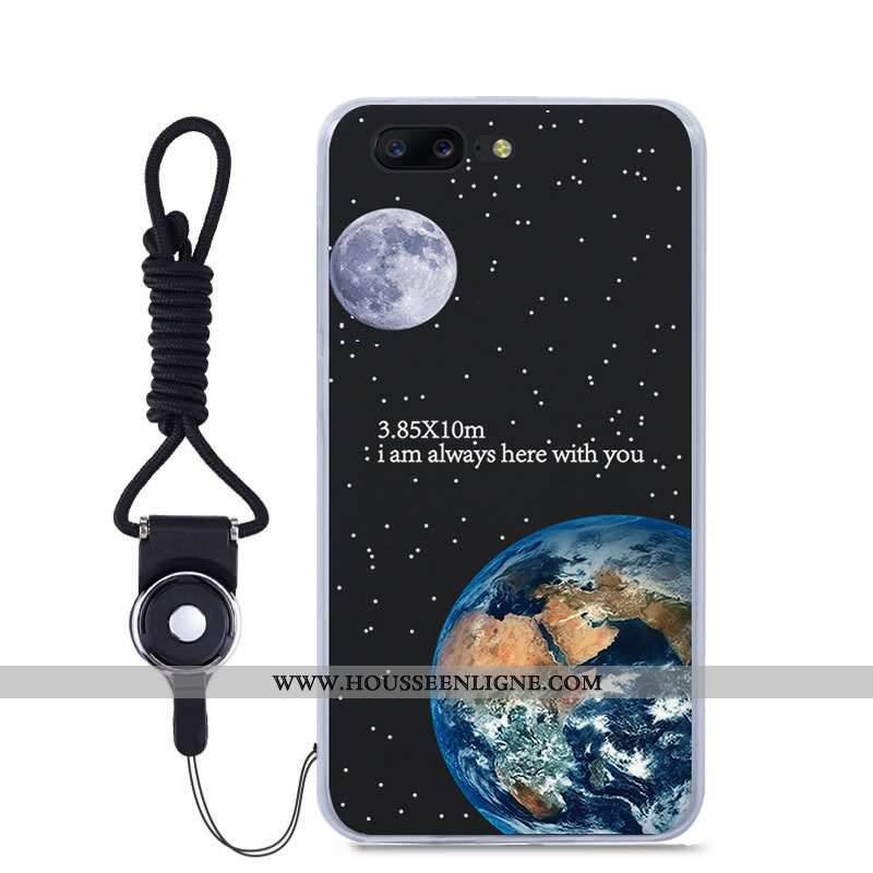 Étui Oneplus 5 Légère Protection Peinture Couleur Bleu Gaufrage Tout Compris