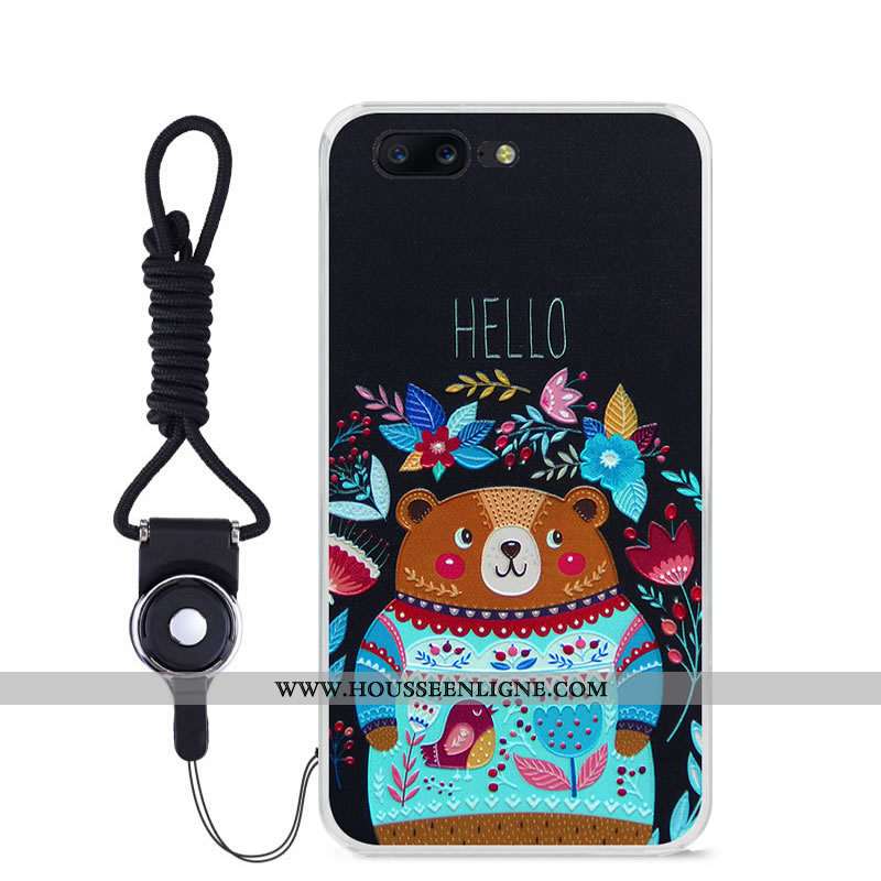 Étui Oneplus 5 Légère Protection Peinture Couleur Bleu Gaufrage Tout Compris