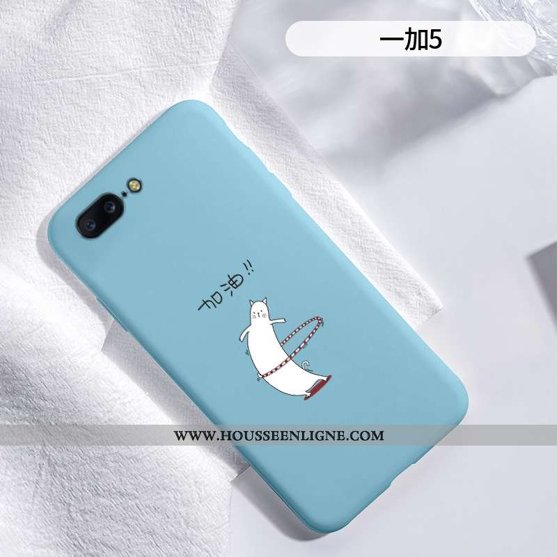 Étui Oneplus 5 Silicone Protection Chat Net Rouge Fluide Doux Créatif Bleu
