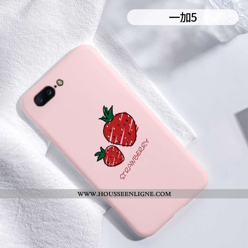 Étui Oneplus 5 Silicone Protection Chat Net Rouge Fluide Doux Créatif Bleu