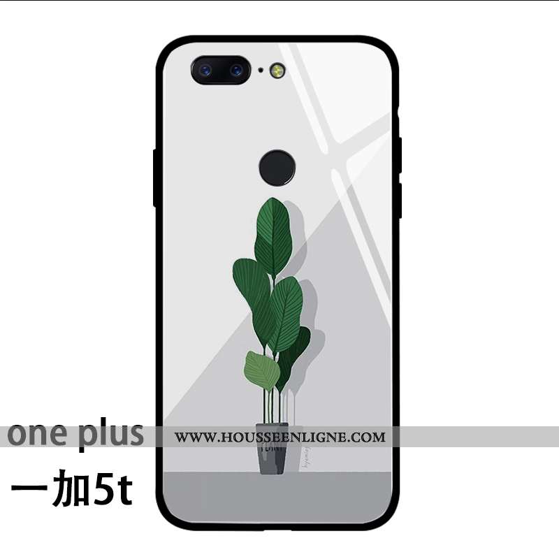 Étui Oneplus 5t Mode Protection Personnalité Silicone Téléphone Portable Frais Net Rouge Verte