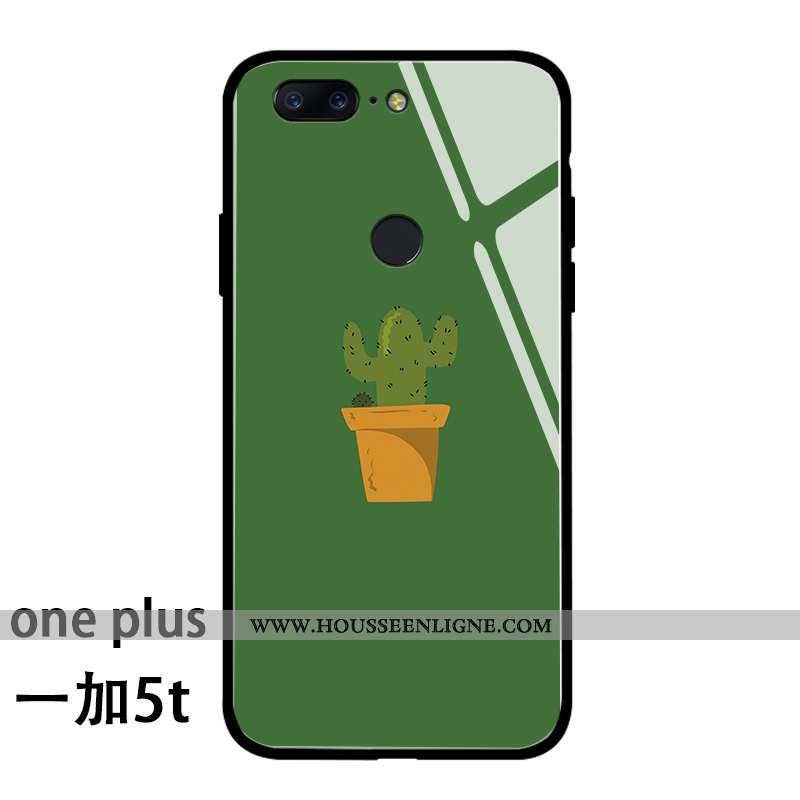 Étui Oneplus 5t Mode Protection Personnalité Silicone Téléphone Portable Frais Net Rouge Verte