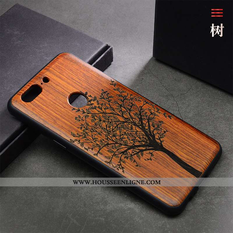 Étui Oneplus 5t Protection Personnalité En Bois Qualité Incassable Téléphone Portable Créatif Marron