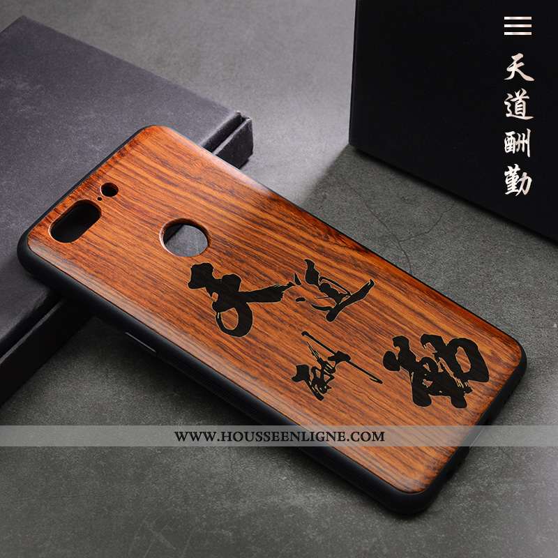 Étui Oneplus 5t Protection Personnalité En Bois Qualité Incassable Téléphone Portable Créatif Marron
