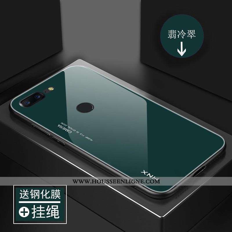 Étui Oneplus 5t Protection Verre Vert Coque Téléphone Portable Tendance Personnalité Verte