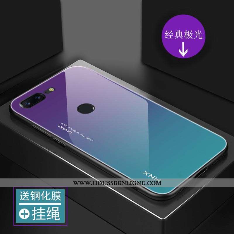 Étui Oneplus 5t Protection Verre Vert Coque Téléphone Portable Tendance Personnalité Verte