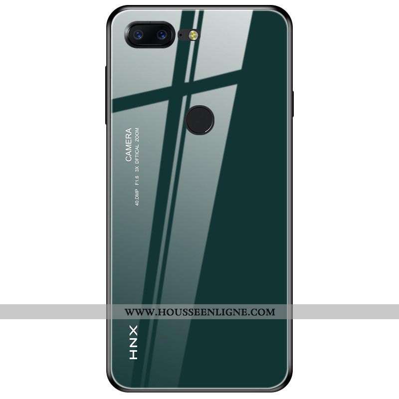 Étui Oneplus 5t Protection Verre Vert Coque Téléphone Portable Tendance Personnalité Verte
