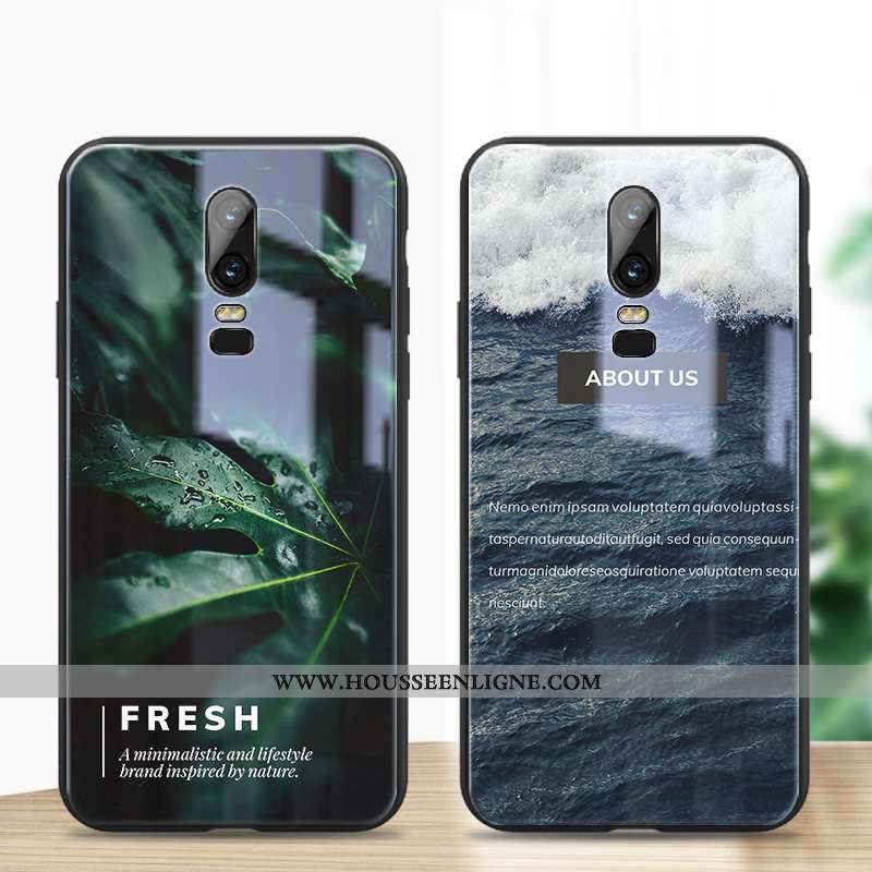 Étui Oneplus 5t Tendance Fluide Doux Clair Verre Vent Bleu Miroir