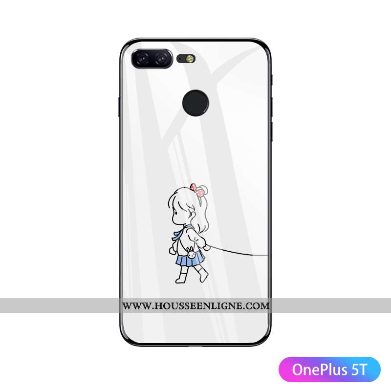 Étui Oneplus 5t Verre Personnalité Amoureux Tendance Ultra Légère Net Rouge Noir