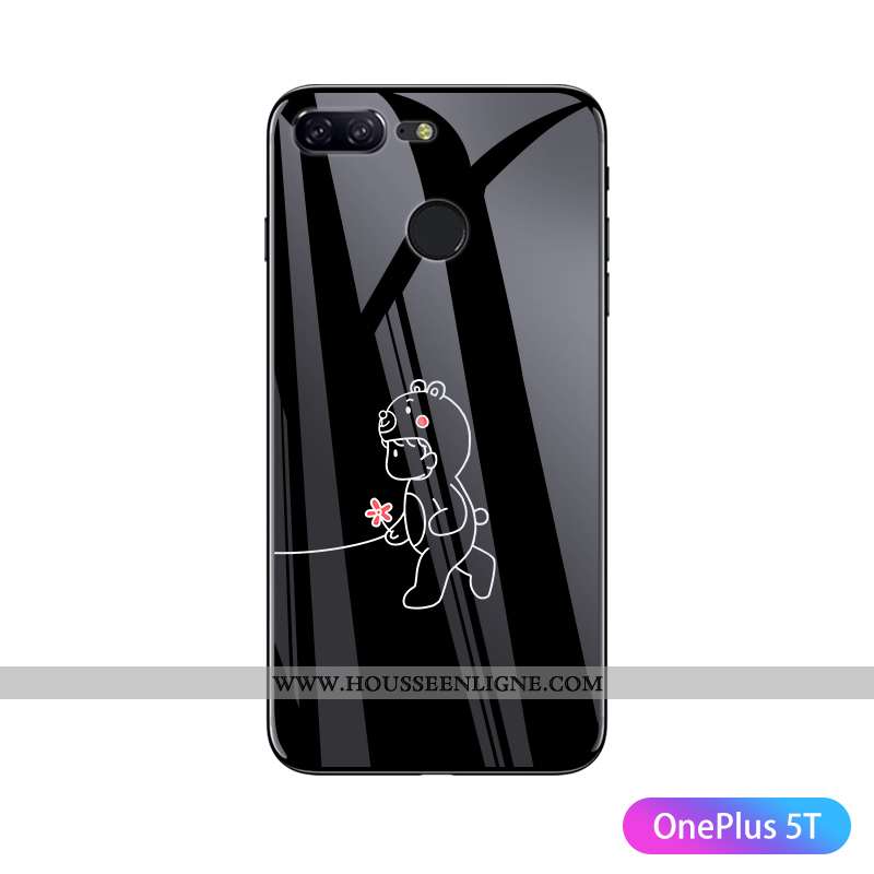 Étui Oneplus 5t Verre Personnalité Amoureux Tendance Ultra Légère Net Rouge Noir