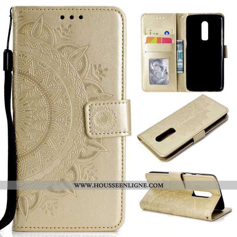 Étui Oneplus 6 Fluide Doux Cuir Téléphone Portable Sac Carte Clamshell Coque Rose