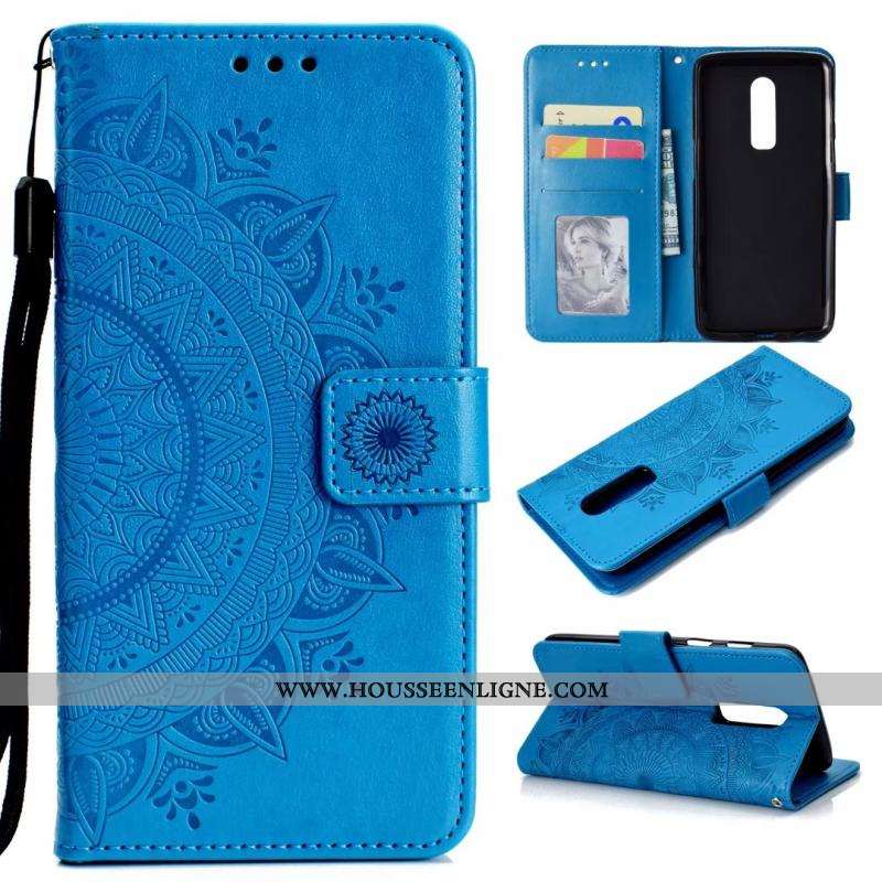 Étui Oneplus 6 Fluide Doux Cuir Téléphone Portable Sac Carte Clamshell Coque Rose