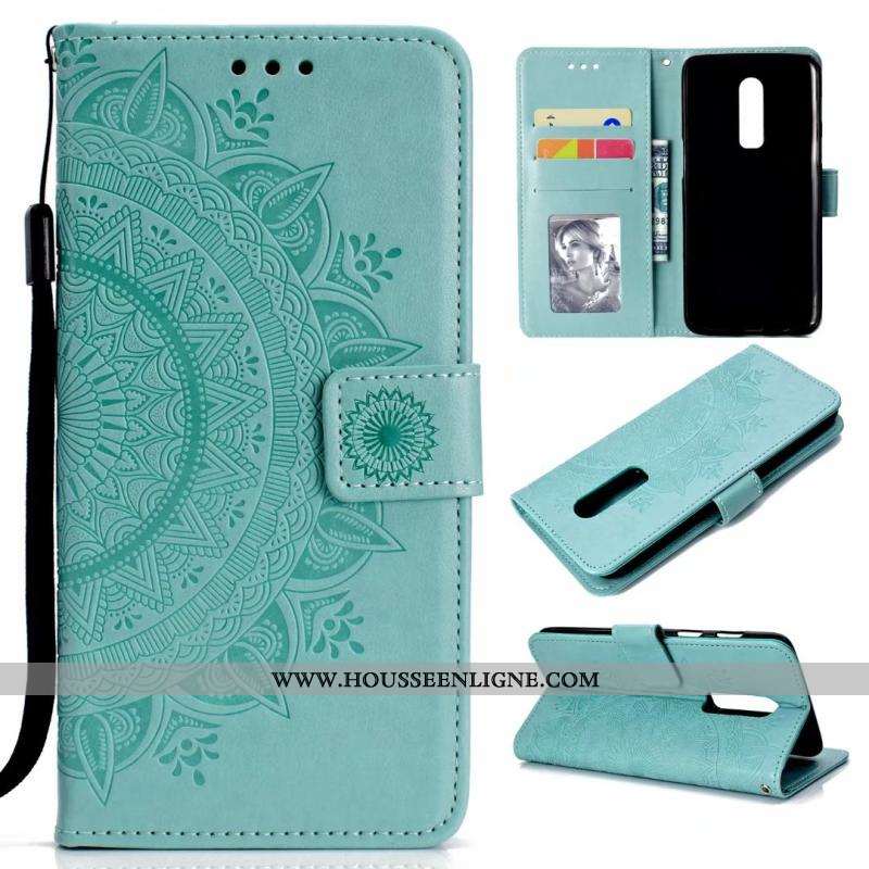 Étui Oneplus 6 Fluide Doux Cuir Téléphone Portable Sac Carte Clamshell Coque Rose