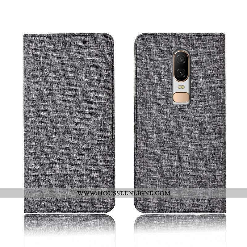 Étui Oneplus 6 Fluide Doux Silicone Coque Incassable Tout Compris Téléphone Portable Cuir Noir