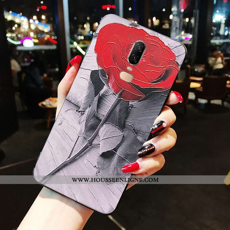 Étui Oneplus 6 Protection Fluide Doux Téléphone Portable Incassable Tout Compris Rouge
