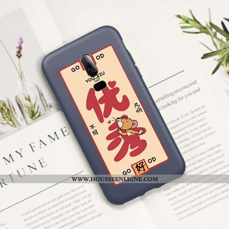 Étui Oneplus 6 Silicone Protection Rat Téléphone Portable Dessin Animé Chat Bleu