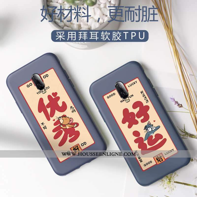 Étui Oneplus 6 Silicone Protection Rat Téléphone Portable Dessin Animé Chat Bleu