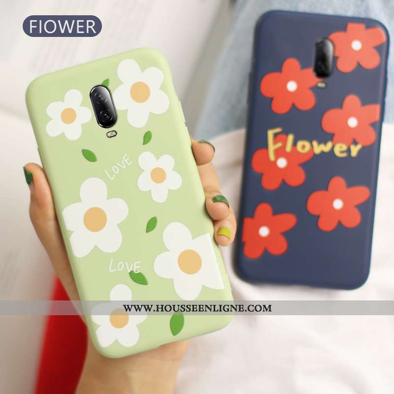 Étui Oneplus 6 Ultra Tendance Coque Incassable Fleur Vert Verte